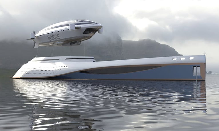 Superyacht ជាមួយនឹងប៉េងប៉ោងហោះភ្ជាប់