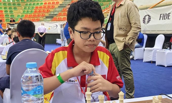 Chess player Dau Khuong Duy at the U12 World Championship in Sharm El Sheikh, Egypt in October 2023. Photo: FIDE