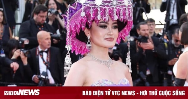 Miss Laos wears Mong costume on Cannes red carpet