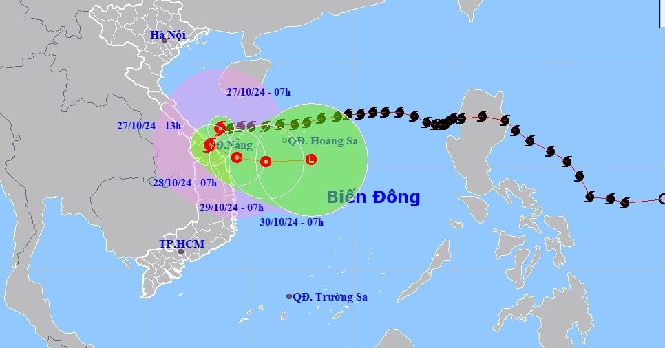 Tempête n° 6 Tra Mi sur la côte centrale, rafales de vent de niveau 13 à Da Nang