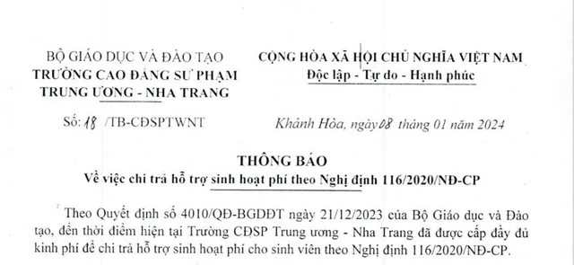 Sinh viên một trường sư phạm được nhận sinh hoạt phí cao nhất gần 40 triệu đồng/người- Ảnh 1.