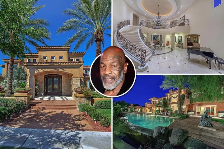 Mike Tyson used to own many expensive villas but had to sell them to pay off debts or divide them with his ex-wife after the divorce.