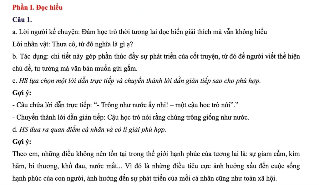 Gợi ý đáp án đề tham khảo môn ngữ văn thi vào lớp 10 ở TPHCM năm 2025 - 1