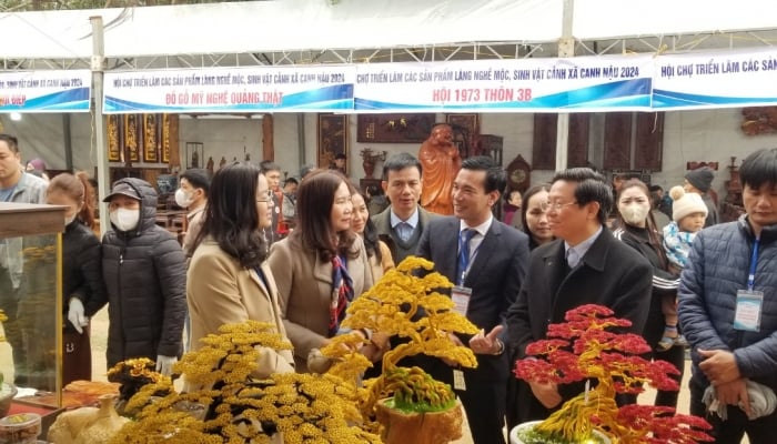 Canh Nau inaugure une exposition de produits de menuiserie et de plantes ornementales du village 2024