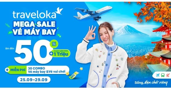 Jusqu'à 50 % de réduction lors de la réservation de billets d'avion sur Traveloka avec un coupon de réduction supplémentaire de 1 million de VND !