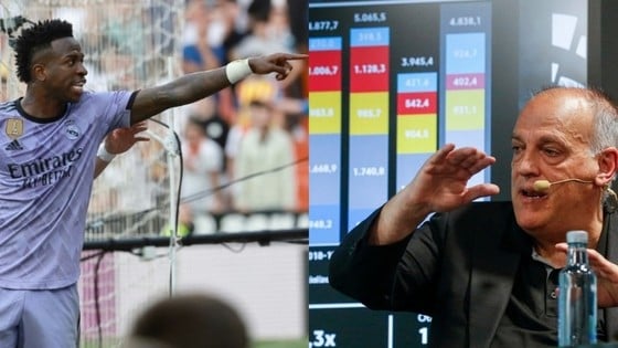 Vinicius và Chủ tịch La Liga Javier Tebas