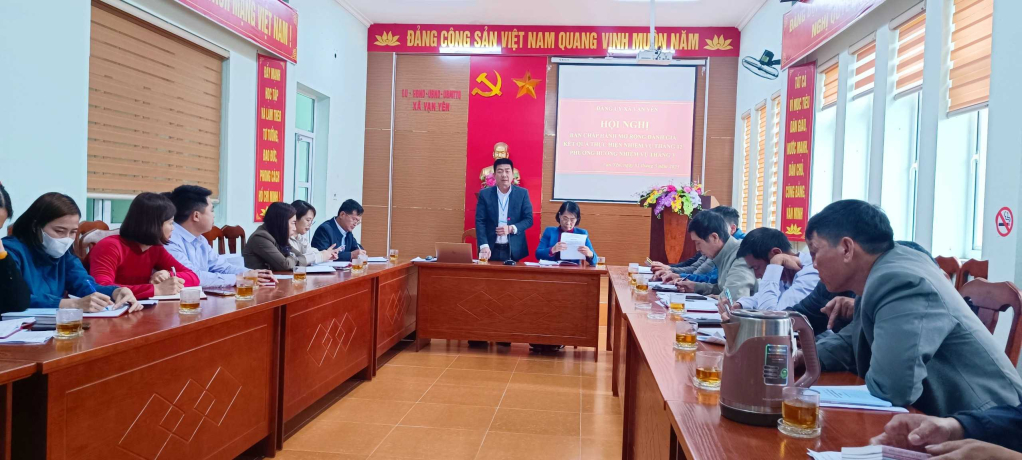 The expanded Executive Committee meeting evaluated the results of the implementation of tasks in February and the direction of tasks in March 2023. Photo: Thuy Duong (Contributor)