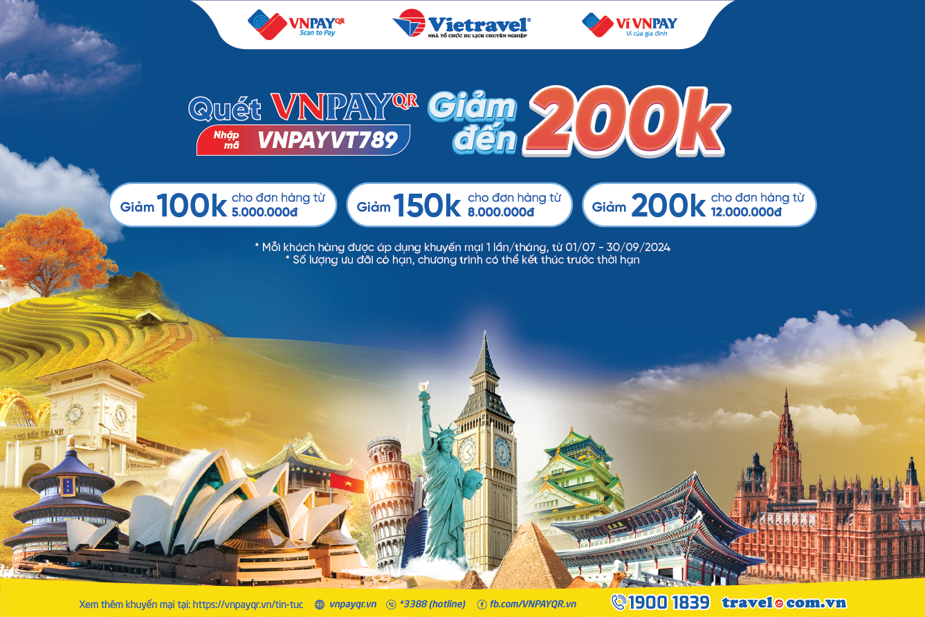 Gentle Autumn - Thousands of incentives: Receive up to 200,000 VND from Vietravel and VNPAY when paying for a package tour