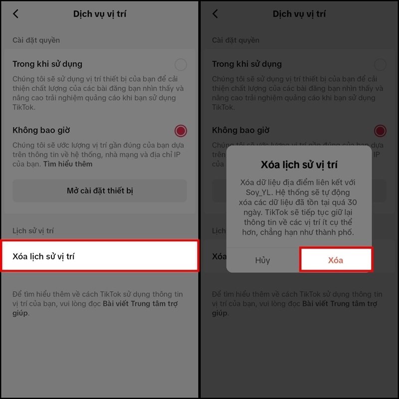 Hướng dẫn xóa dữ liệu vị trí trên TikTok để đảm bảo sự riêng tư
