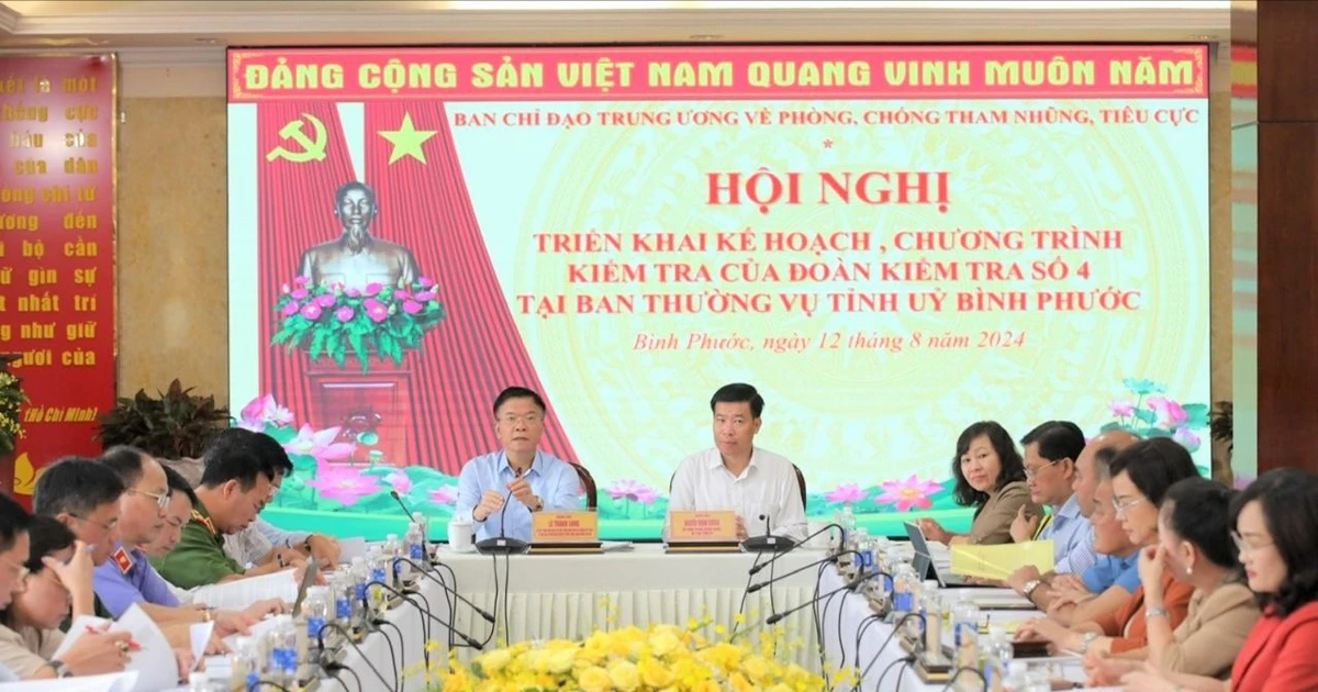 Đoàn kiểm tra của Ban Chỉ đạo Trung ương về phòng, chống tham nhũng làm việc tại tỉnh Bình Phước