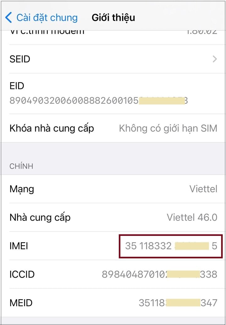 Copy IMEI number.