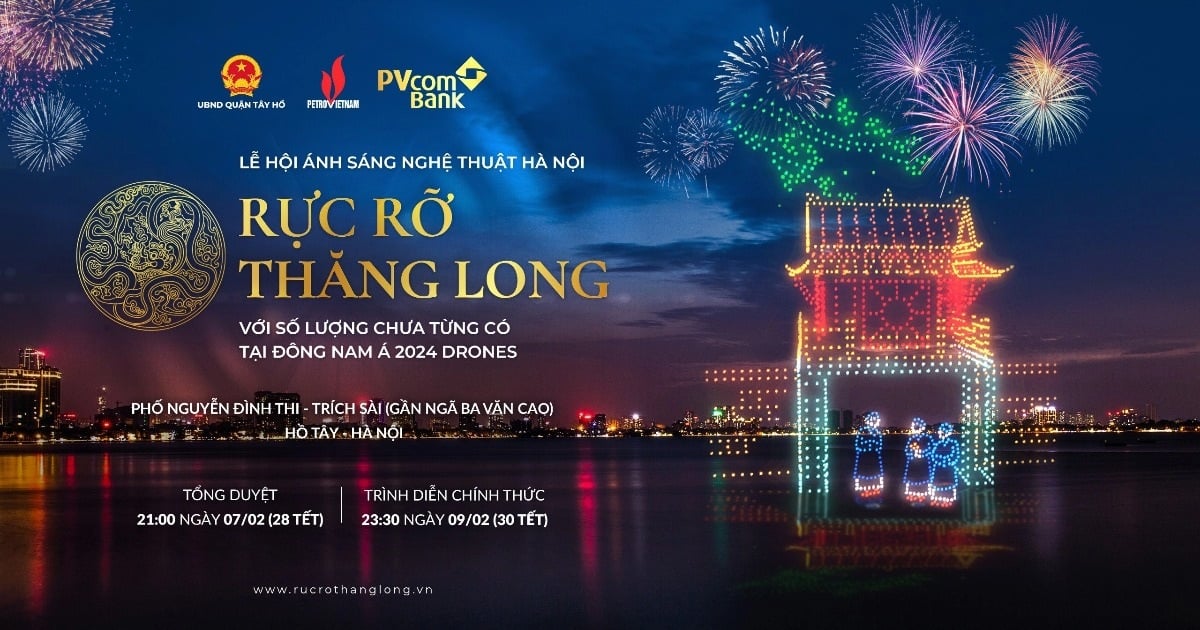 Petrovietnam và PVcomBank đồng hành cùng Hà Nội tổ chức trình diễn ánh sáng nghệ thuật