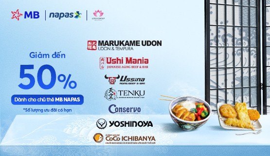 Giảm đến 50% dành cho chủ thẻ MB NAPAS