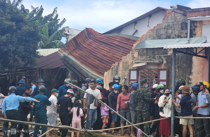 Mr. Nguyen Thanh Chinh's house collapsed. Photo: Dac Thanh