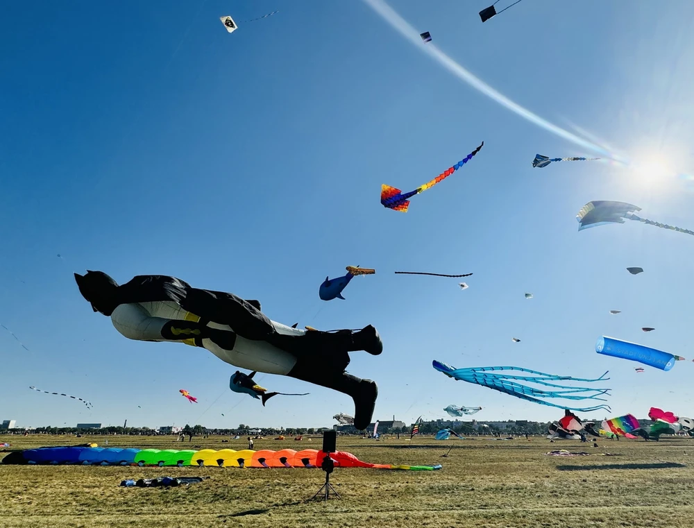 Giant Batman kite tens of meters long at the 11th annual Giant Kite Festival. (Photo: Thu Hang/VNA)
