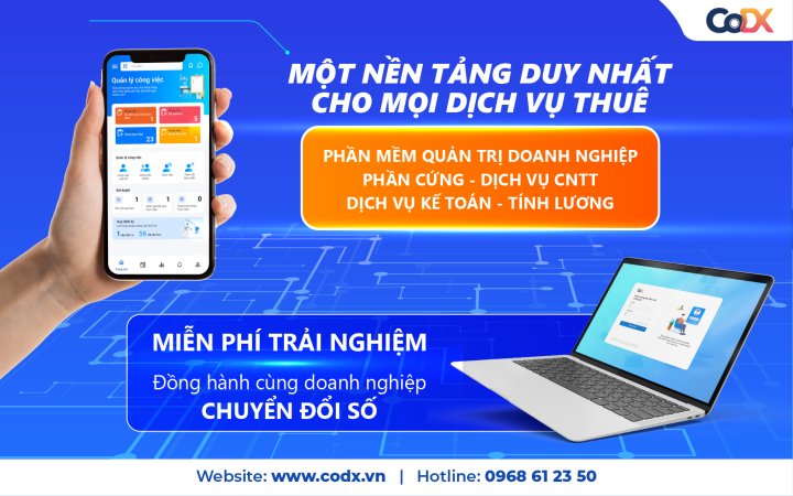 Trải nghiệm miễn phí giải pháp chuyển đổi số CoDX lên đến 6 tháng.