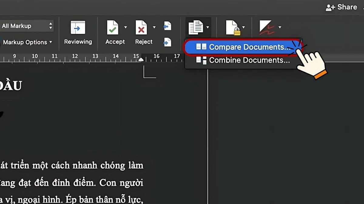 Tìm điểm khác nhau giữa 2 file Word nhanh chóng