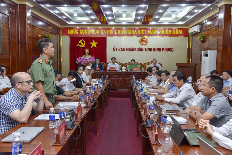 Parce que l'importance des forums Tran Tue Hien a demandé à la police provinciale de se coordonner avec les unités concernées pour assurer la sécurité et l'ordre avant, pendant et après l'événement. après trop performance événementielle Photo : Comité d'organisation.