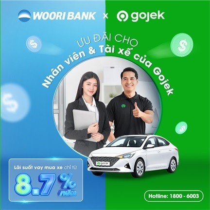 Ngân hàng Woori hợp tác cùng GoJek mang đến ưu đãi lãi suất hấp dẫn khi vay mua ô tô