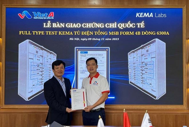 Компания Viet A объявила о получении сертификата Kema Type Test для низковольтных электрических шкафов.