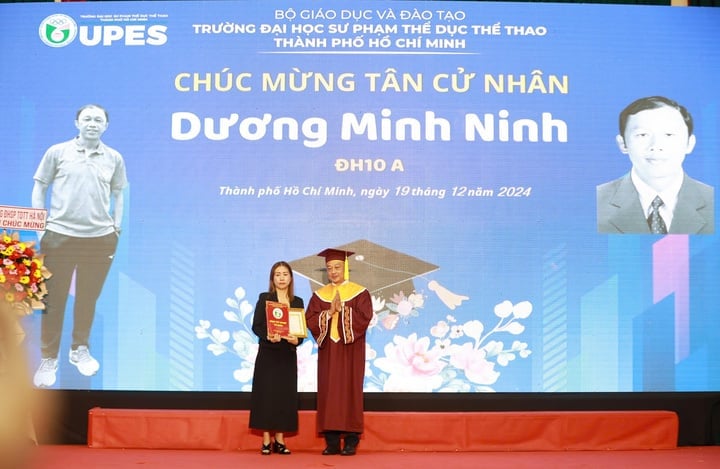 HLV Dương Minh Ninh tốt nghiệp cử nhân ngành Giáo dục thể chất.