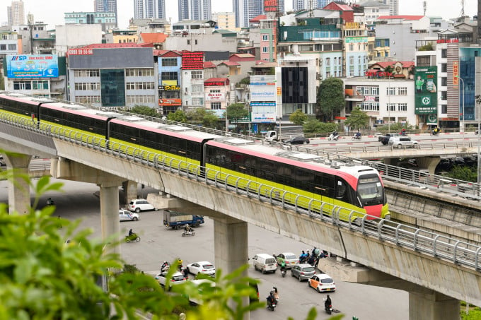 Essai de fonctionnement du train Nhon - Gare de Hanoi le 5 décembre 2022. Photo : Pham Chieu