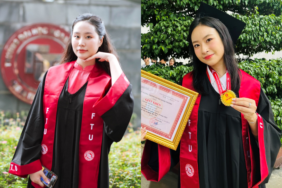 Two female students with the same name are both valedictorians of Foreign Trade University with all A's in their transcripts.