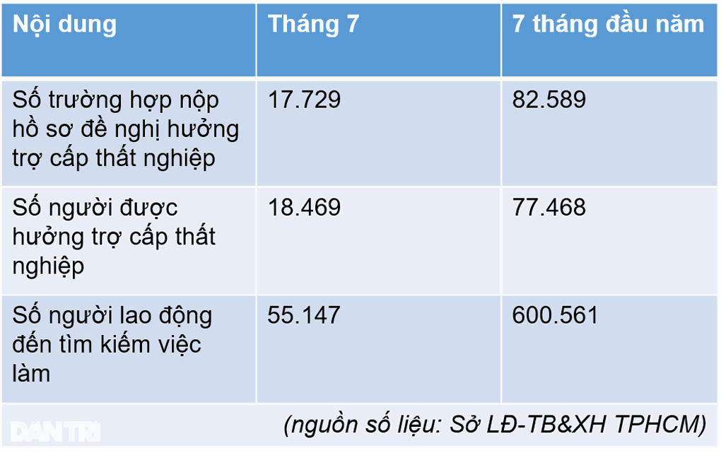 Riêng tháng 7, TPHCM có 18.000 lao động hưởng trợ cấp thất nghiệp - 2