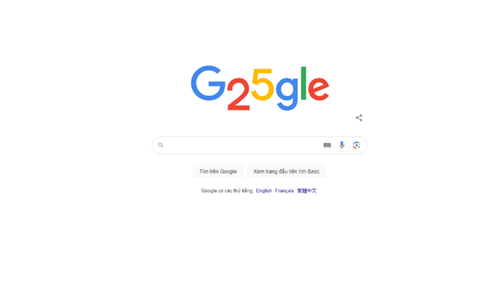 Google Doodle feiert den 25. Geburtstag von Google.