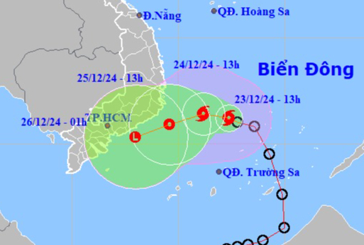 Bão số 10 hướng vào vùng biển Phú Yên đến Bà Rịa-Vũng Tàu- Ảnh 1.