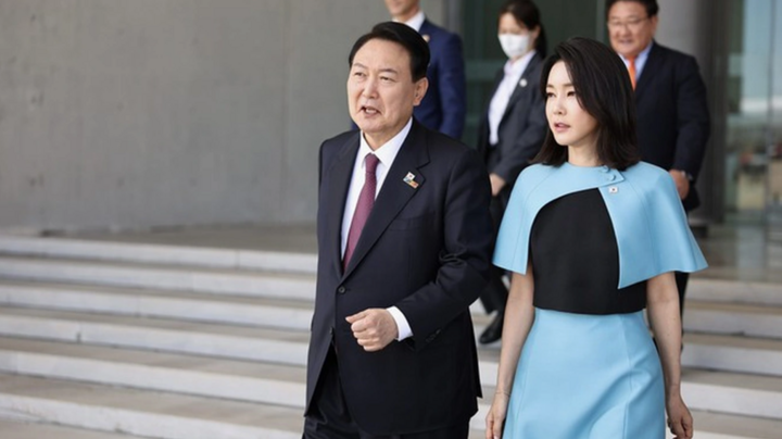 South Korean President Yoon Suk-yeol and First Lady Kim Keon-hee. (Photo: Yonhap)