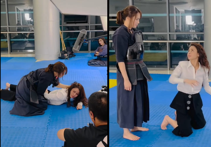 Hong Diem a une scène où elle use de violence envers An Nhien. Photo : Facebook du personnage