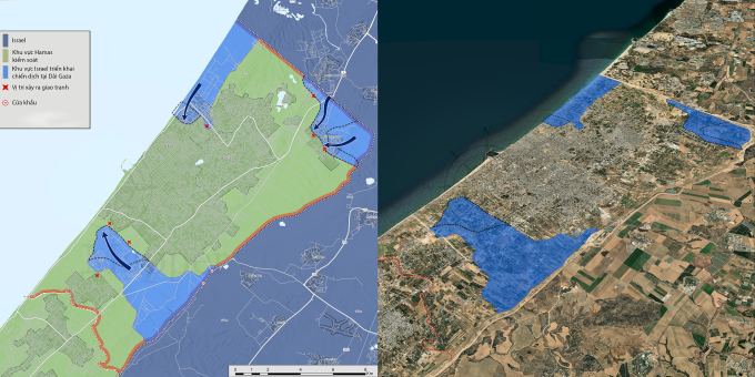 Israeli offensive in the Gaza Strip aims to encircle Gaza City in the north. Graphic: War Mapper