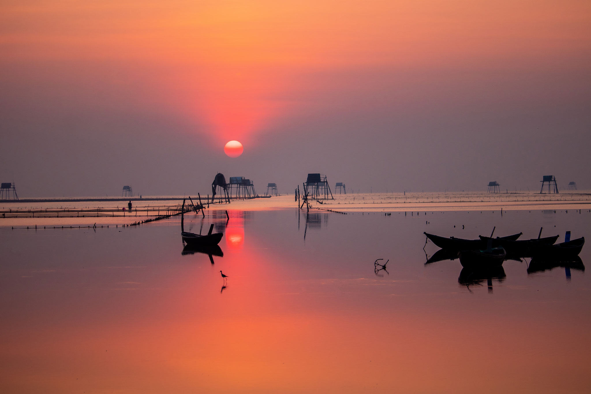 Laut Herrn Ngoc Anh liegt das Geheimnis einer erfolgreichen Jagd nach dem Sonnenaufgang darin, den Wetterbericht zu prüfen und 30 Minuten früher anzureisen, um den Sonnenaufgang beobachten zu können. Bei einem Fotoshooting im Morgengrauen in Dong Chau dürfen die Morgendämmerungsmomente nicht fehlen, wenn der Himmel halb hell und halb dunkel, geheimnisvoll und magisch schön ist.