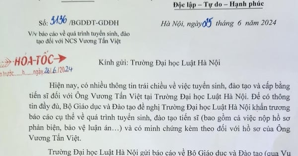 Le ministère de l'Éducation et de la Formation demande un rapport urgent sur le doctorat du Vénérable Thich Chan Quang