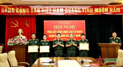 The Quartermaster Department, General Department of Logistics summarizes the implementation of the Law on Officers of the Vietnam People's Army.