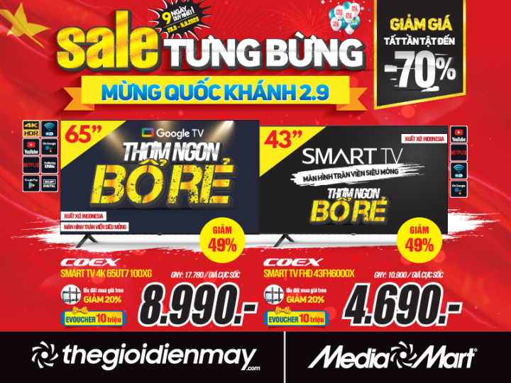 MediaMart Sale tưng bừng mừng Quốc khánh, giảm giá lên đến 70% - 1