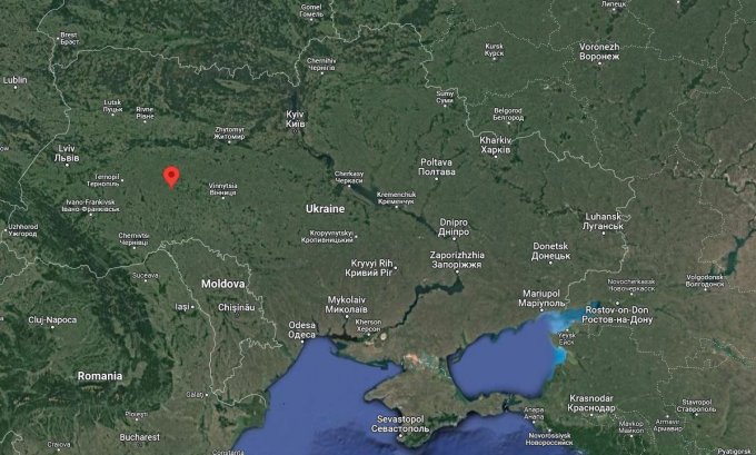 Localisation de la ville de Khmelnitsky dans l'ouest de l'Ukraine. Graphiques : Google Maps