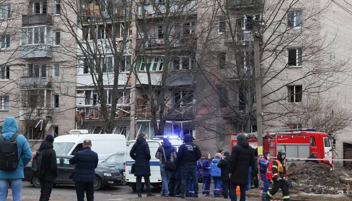 Drohne greift Wohnhaus in St. Petersburg an