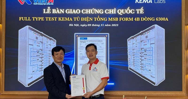 Việt Á công bố đạt chứng nhận Kema Type Test cho dòng tủ điện hạ thế