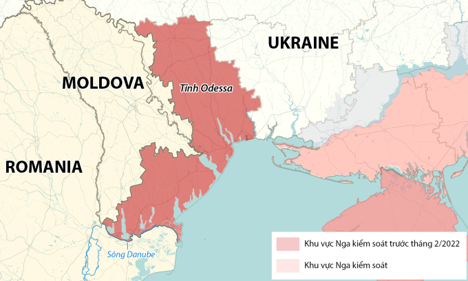 Ubicación de la provincia de Odessa y el río Danubio. Gráficos: RYV