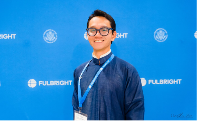 Minh Đức trong chương trình hội thảo của học bổng Fulbright diễn ra tại thành phố Atlanta, Mỹ, ngày 15/9. Ảnh: Nhân vật cung cấp