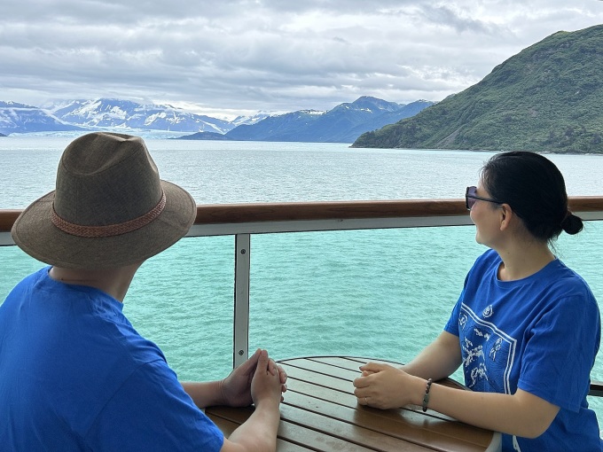 Vista del glaciar desde el balcón del dormitorio