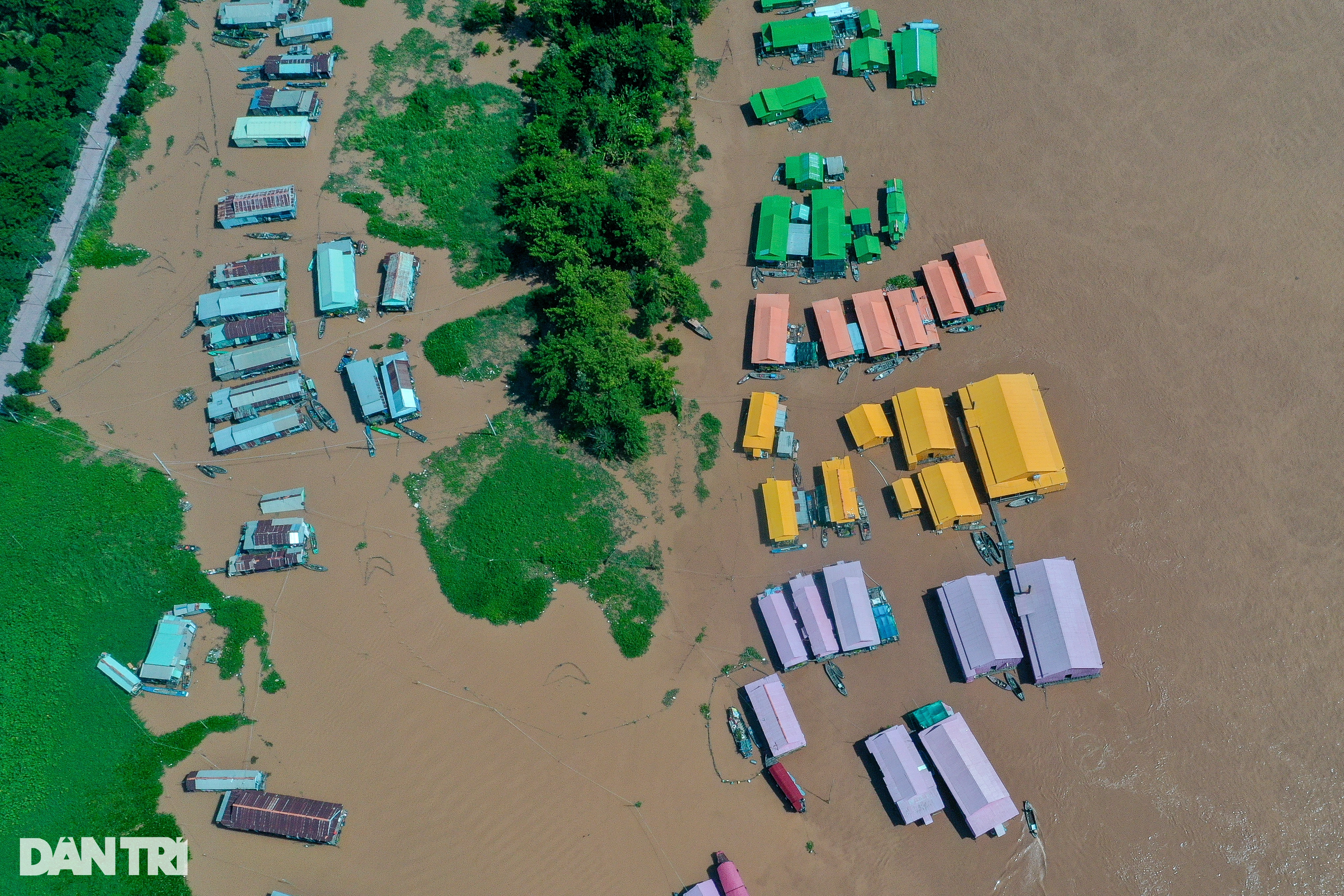 Unique colorful raft village in the West