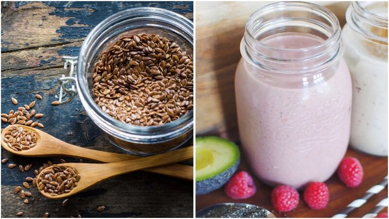 La mejor receta de batido rico en fibra para bajar de peso es aquella que está repleta de frutas, verduras y semillas de lino. Gráficos: Thuy Duong.