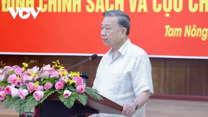 លោក ថូ ឡាំ អគ្គលេខាធិការ បានថ្លែងសុន្ទរកថា។