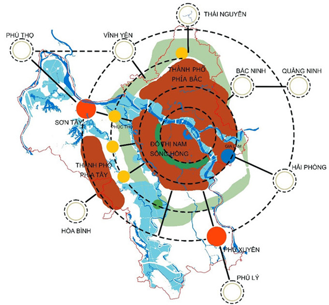 Orientation de planification pour deux villes de la capitale. Source : Département de l'urbanisme et de l'architecture