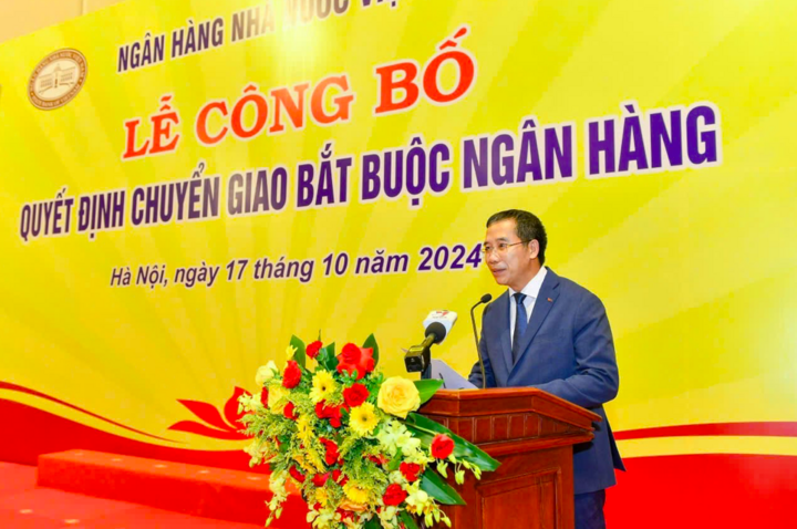 M. Luu Trung Thai, président du conseil d'administration de MB, a pris la parole lors de la cérémonie.