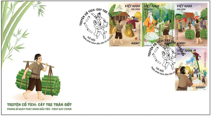 Ausgabe des Briefmarkensatzes „Vietnamesisches Märchen: Hundertgliedriger Bambus“