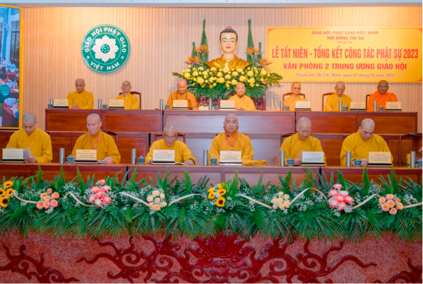 Büro 2 des Zentralkomitees der buddhistischen Sangha hielt eine Sitzung ab, um die Arbeit der buddhistischen Sangha im Jahr 2023 zusammenzufassen, Foto 2.